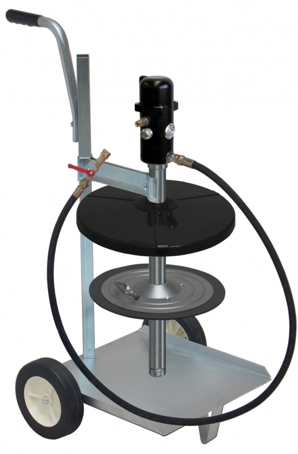 Pneumatic filler pump pneuMATO-fill 20-m, mobile<br>for 18/20 kg pails, Inner-Ø  265-285 mm