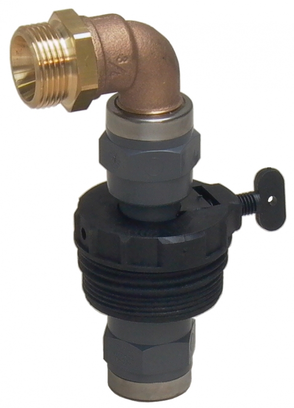 Right angled drum fitting  2&quot; BSP with elbow 90°